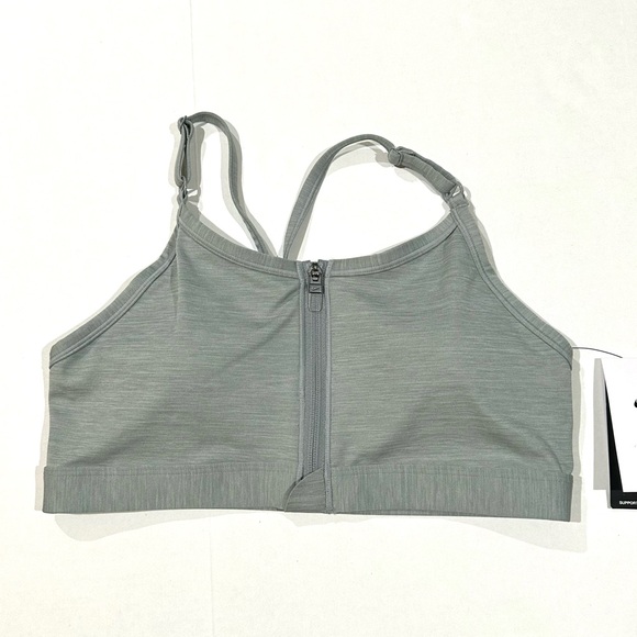 Women's Nike Dri-Fit Indy Zip-Front Padded Sports Bra Gray DD1197-073 NWT - Picture 1 of 16